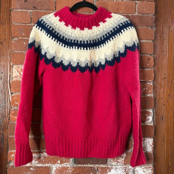 Brooks Brothers Danish Vintage Fair Isle Yoke Nordic Lambswool Sweater - Picture 1 of 7